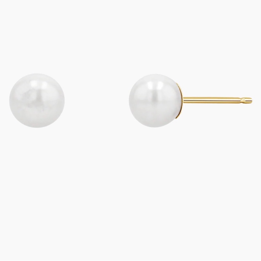 14k solid gold Freshwater Pearl Stud Earrings